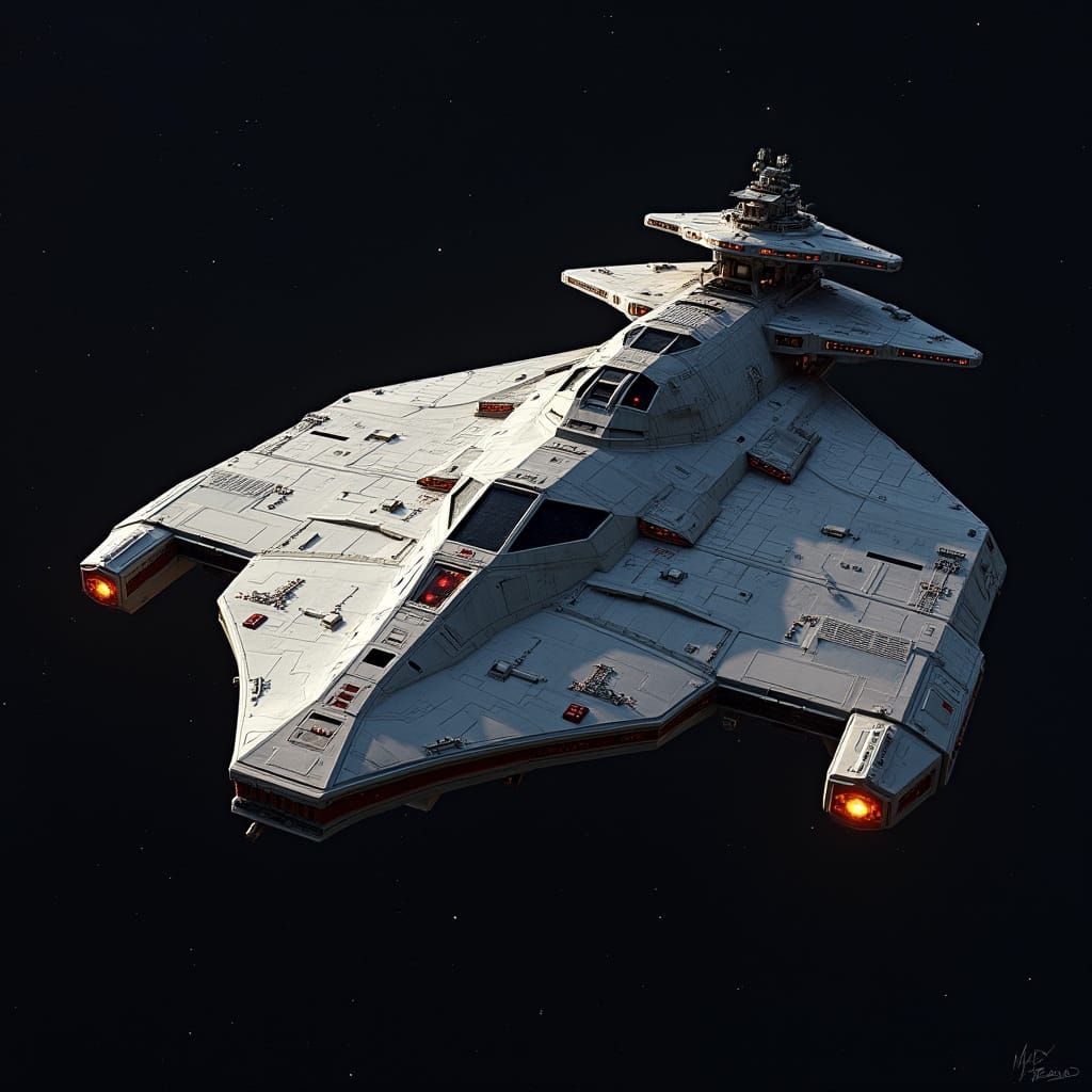 Galactic Warship with Central Bar and Advanced Communication...