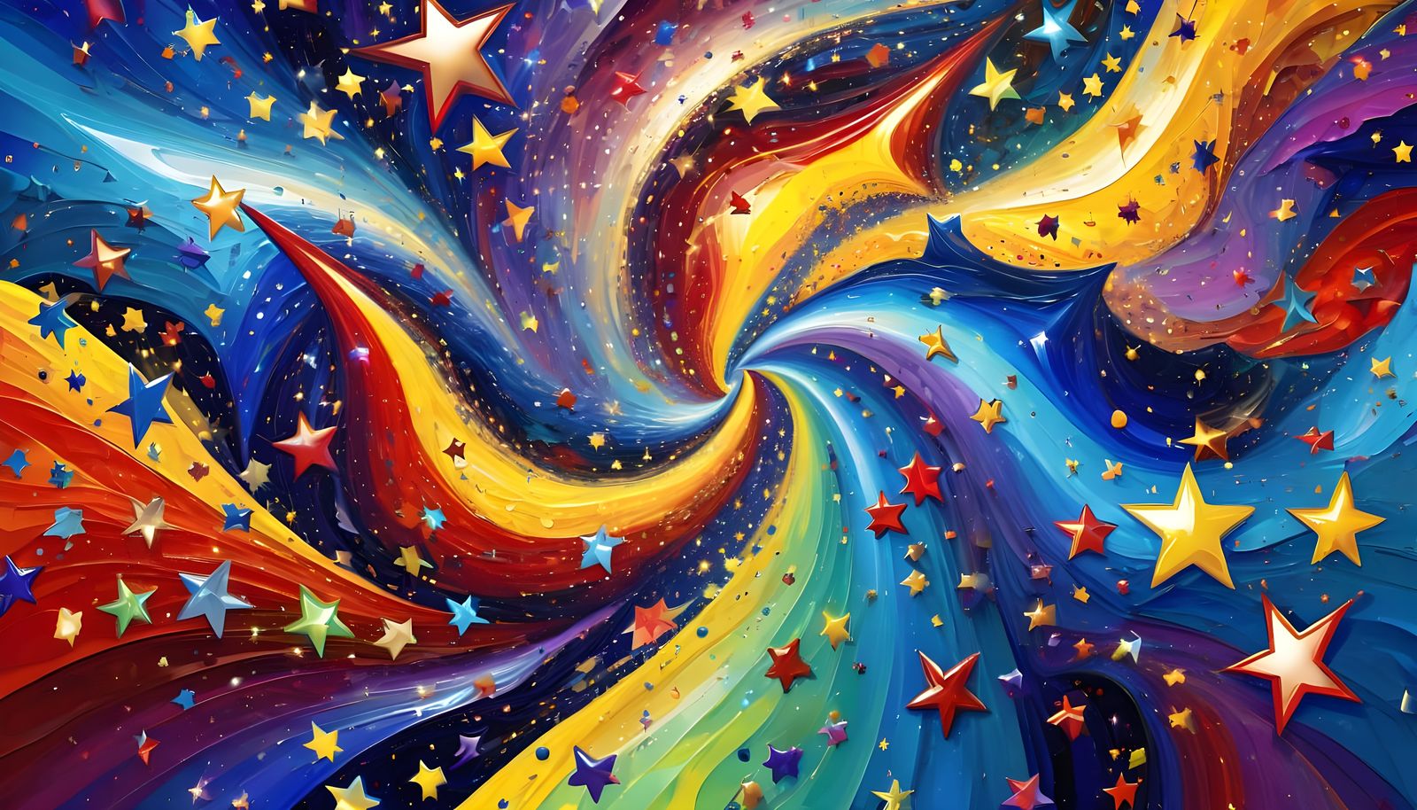 Vast Vortex of Glimmering Iridescent Stars