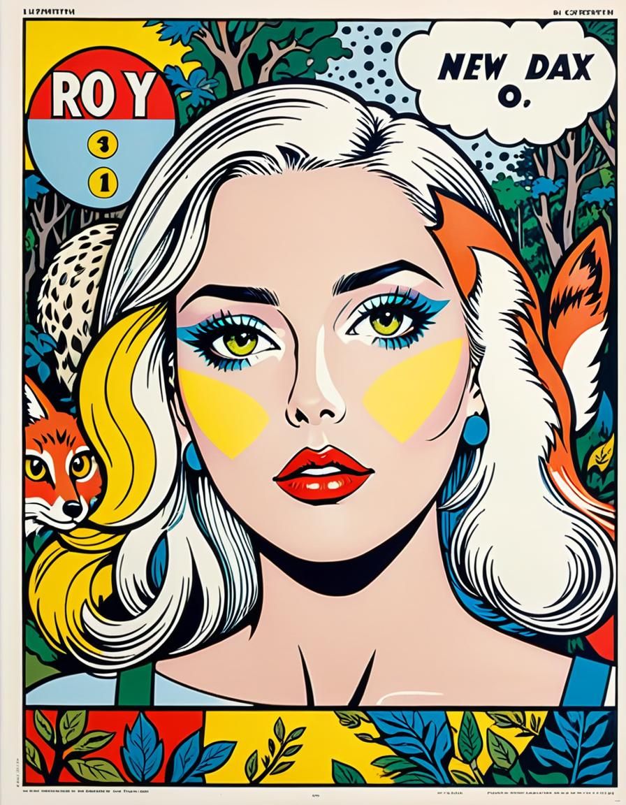 Surreal Forest Portrait in Proto-Pop Art Style