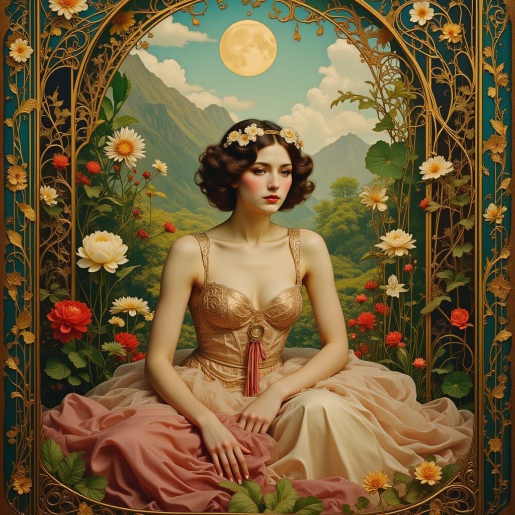 Bohemian Woman in Belle Epoque Art Nouveau Style