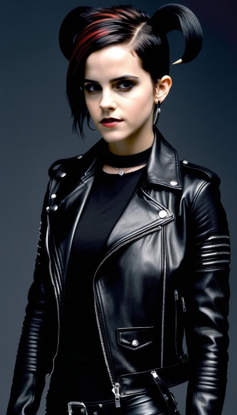 Emma Watson as Goth Lisbeth Salander: AI Portrait