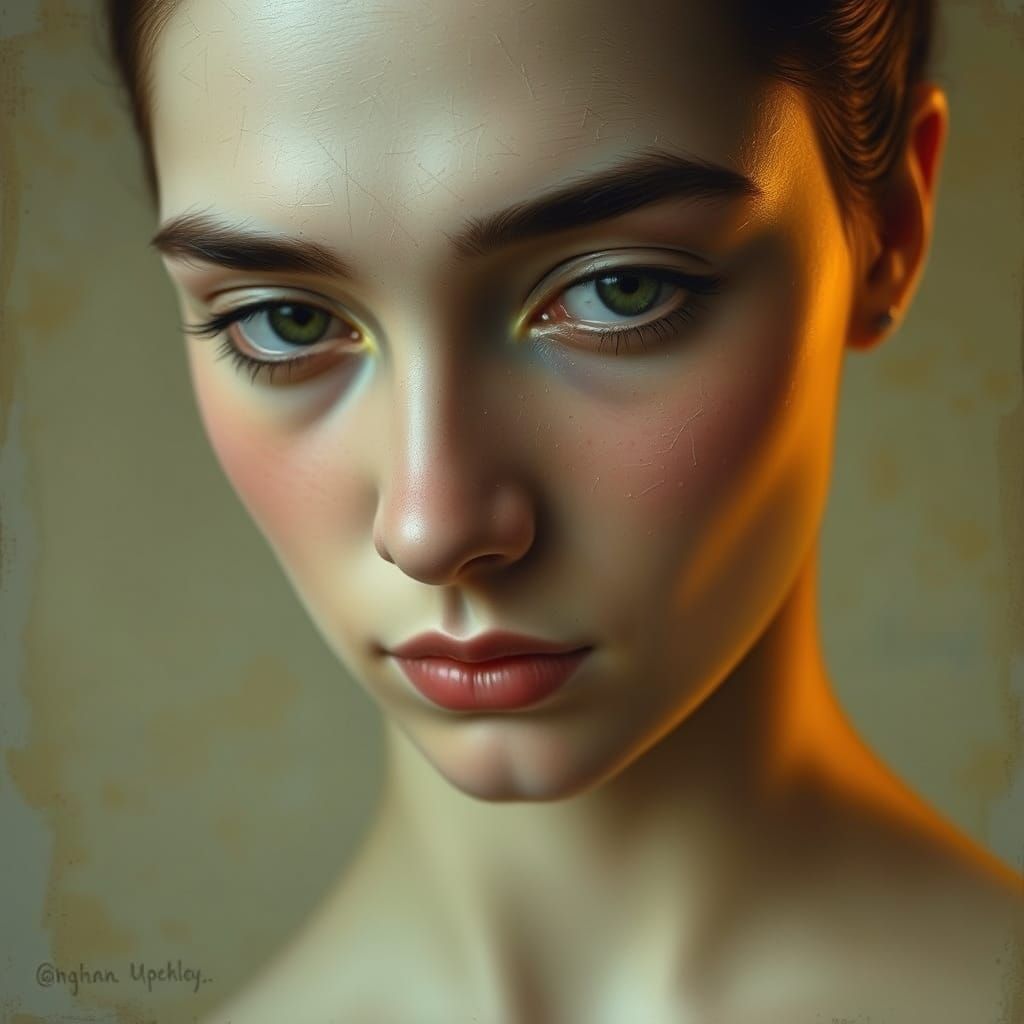 Enigmatic Portrait in Warm Golden Light