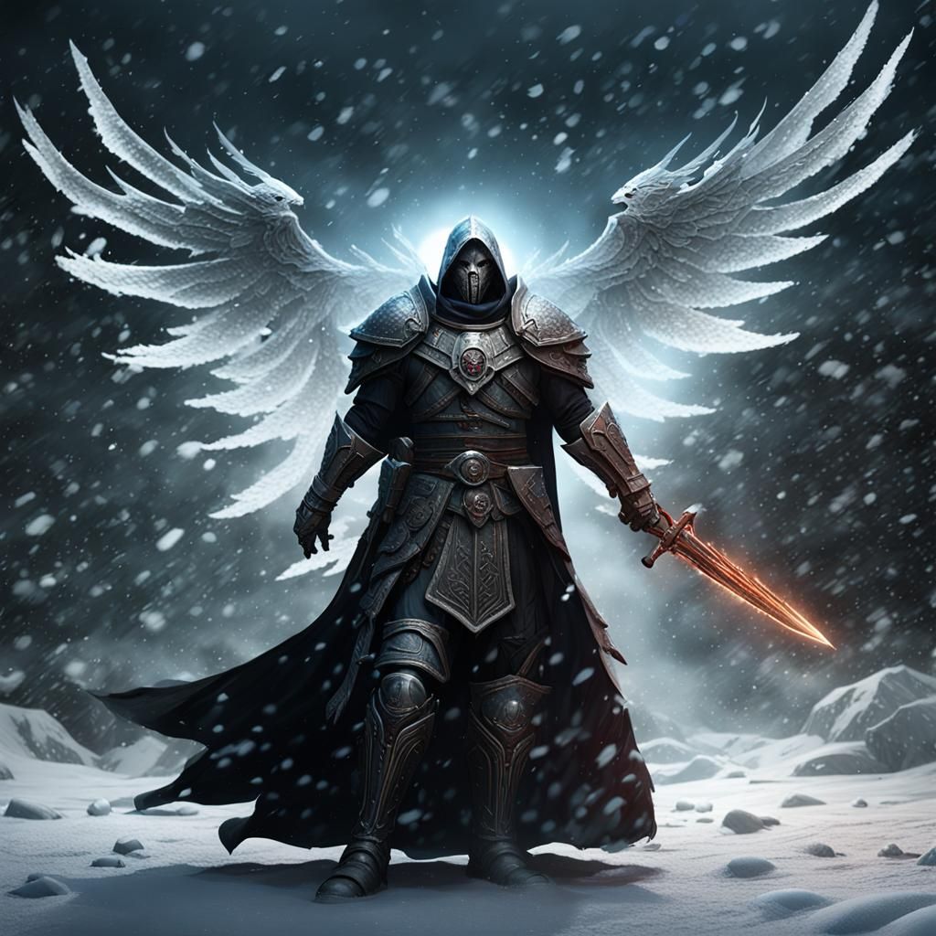 Dark Templar in a Blizzard: Dark Fantasy Concept Art