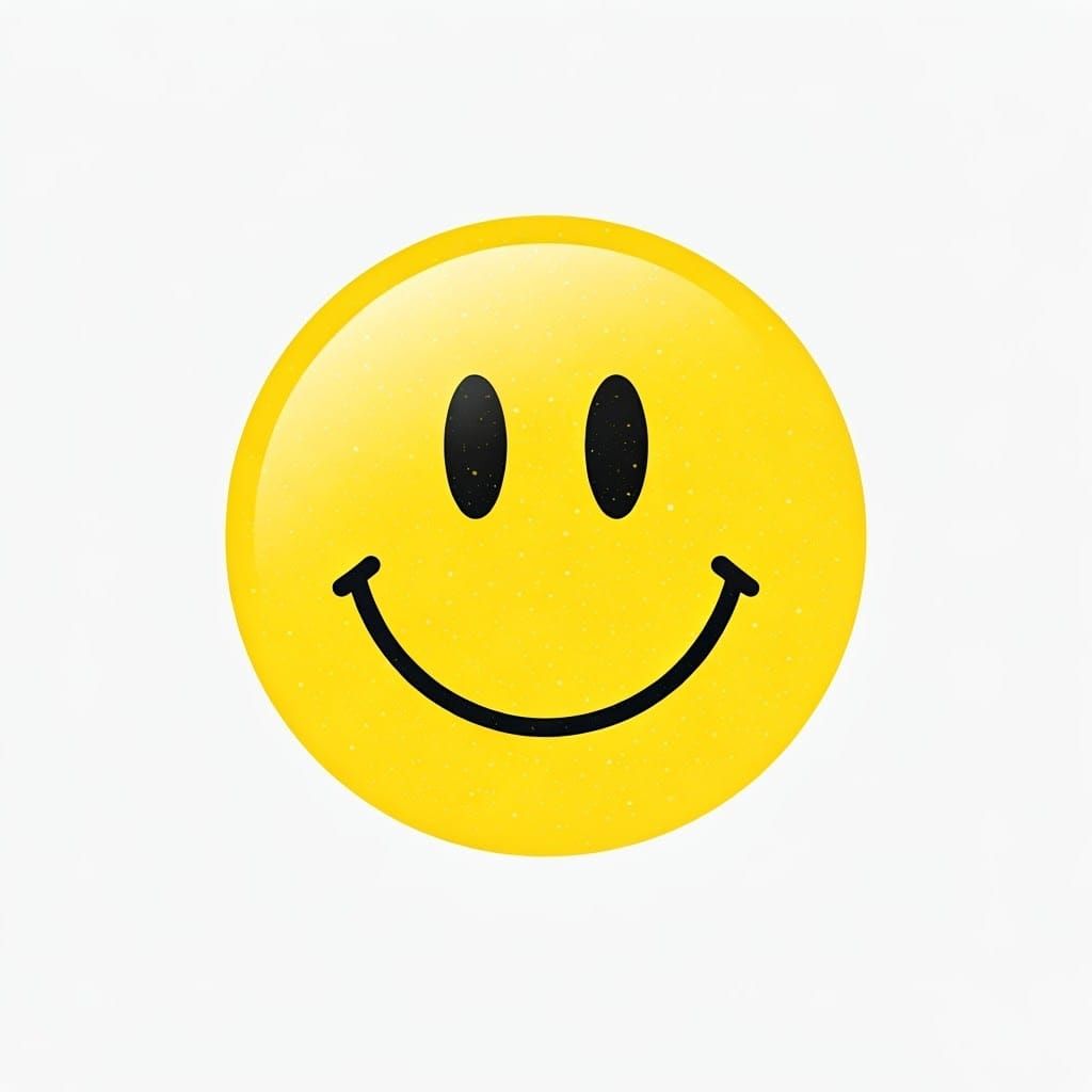 Retro Smiley Face Sticker in Memphis Style