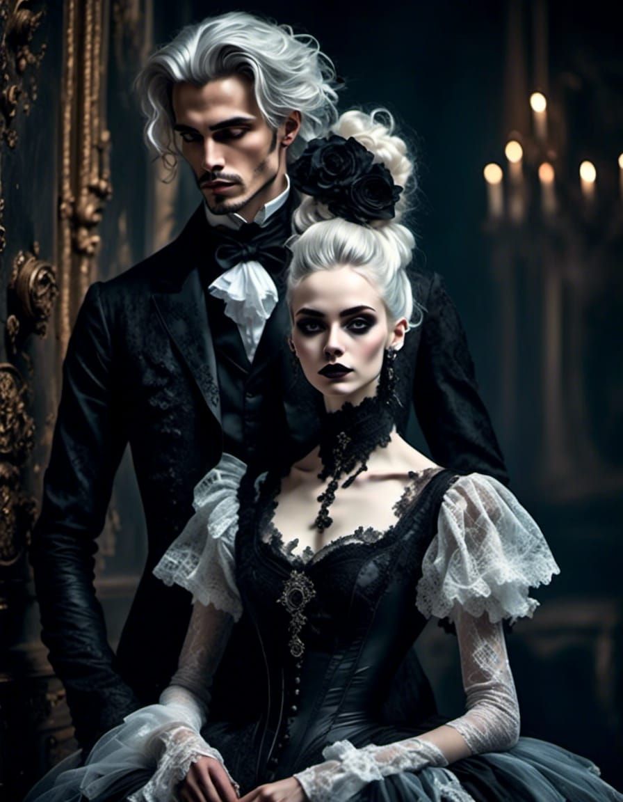 Gothic Man in Victorian Latex Dress