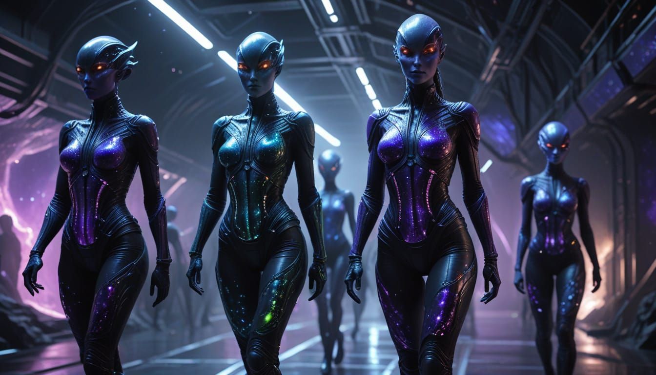 Alien Models on Meteor Catwalks at Nebula Fashion Week