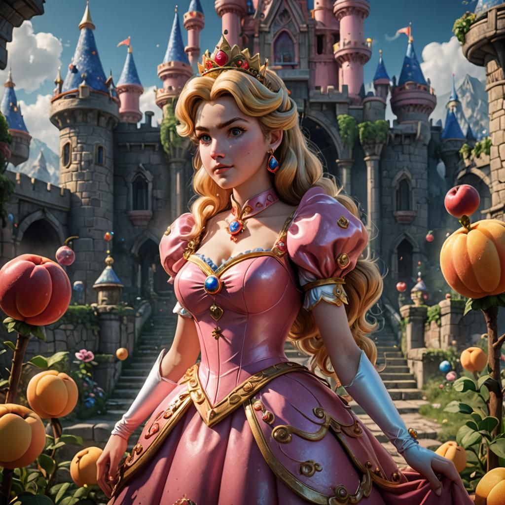 Detailed Princess Peach Fantasy Concept Art