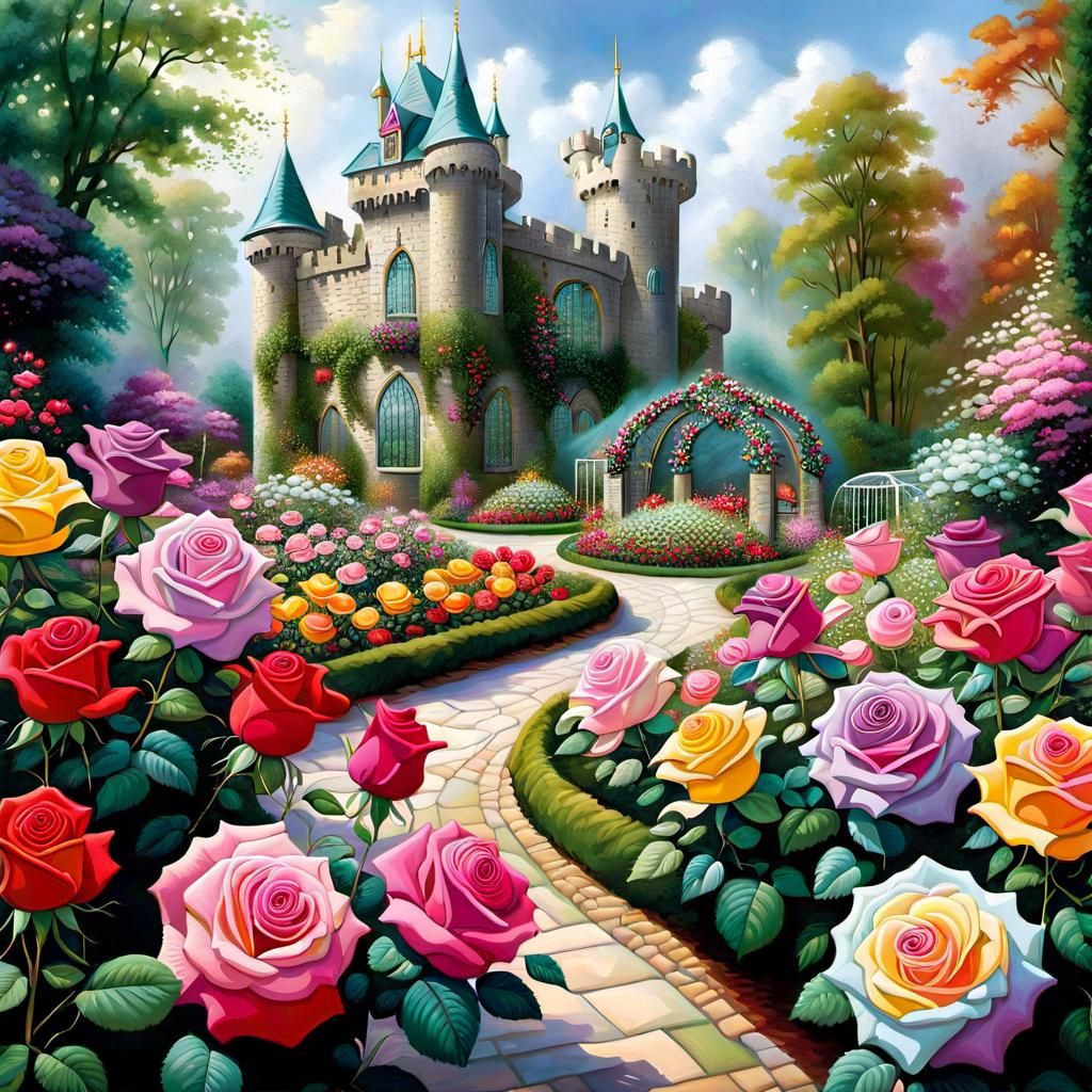 Ethereal Rose Garden in Castle Greenhouse