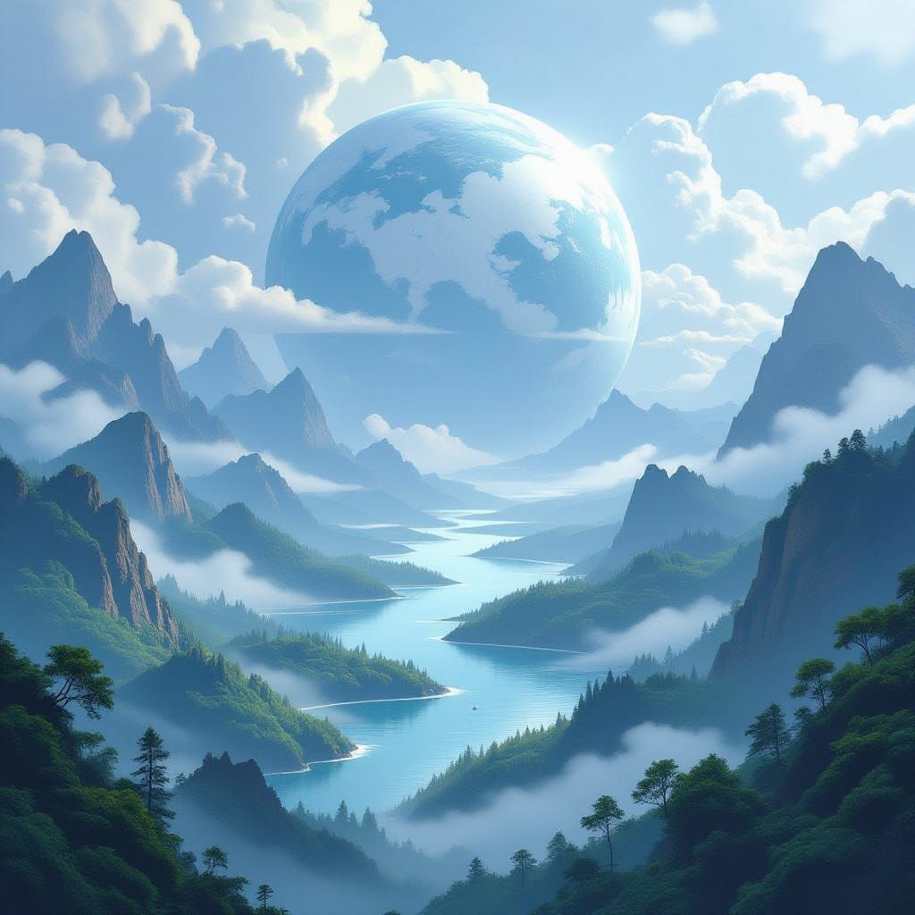 New Planet with Five Continents in Mysterious Atmosphere