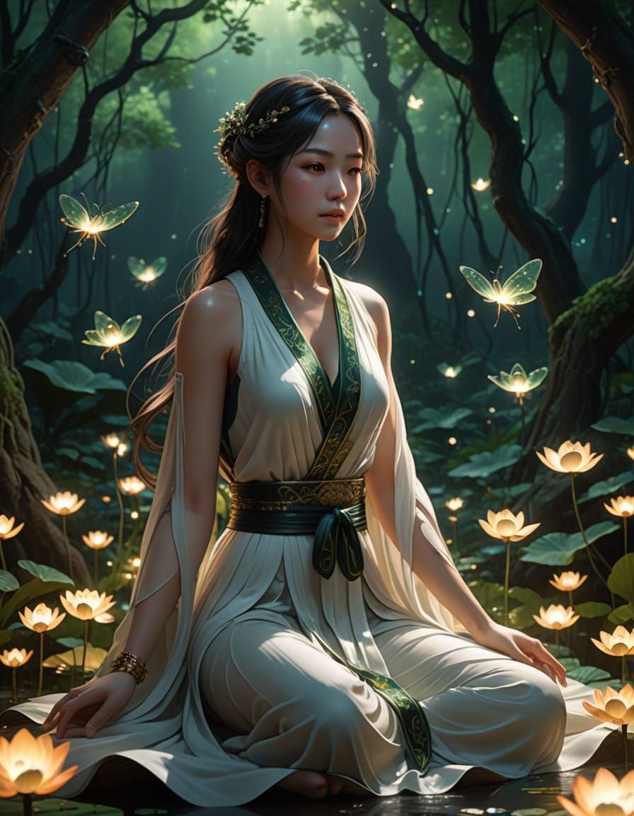 Enchanted Goddess in Emerald Forest