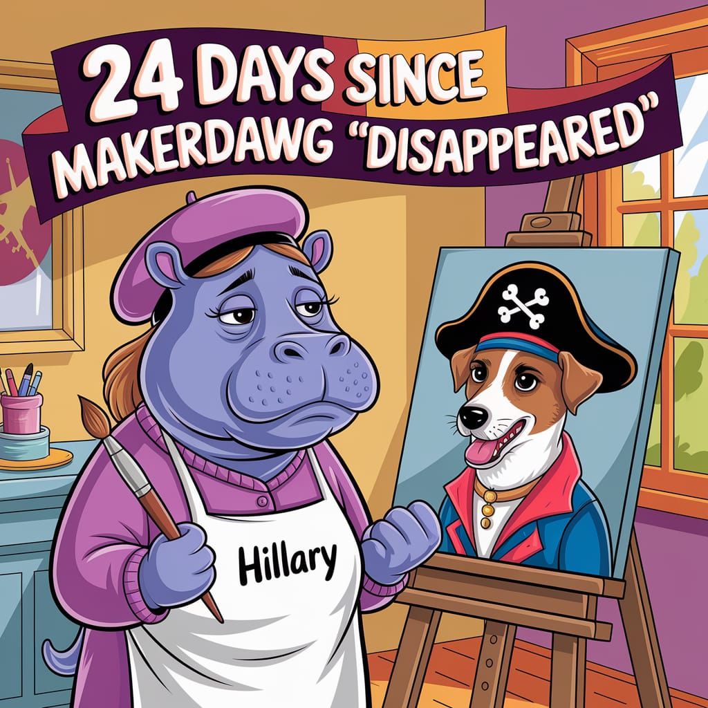 Sad Hippo Artist Mourns Makerdawg in Caricature Style