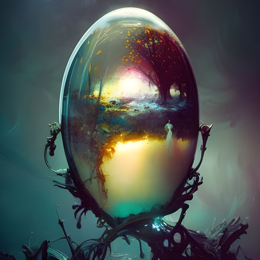 Glass Egg Reveals Intricate Fantasy World
