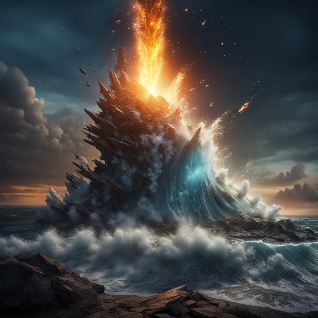 Comet Creates Huge Splash: Detailed Matte Painting