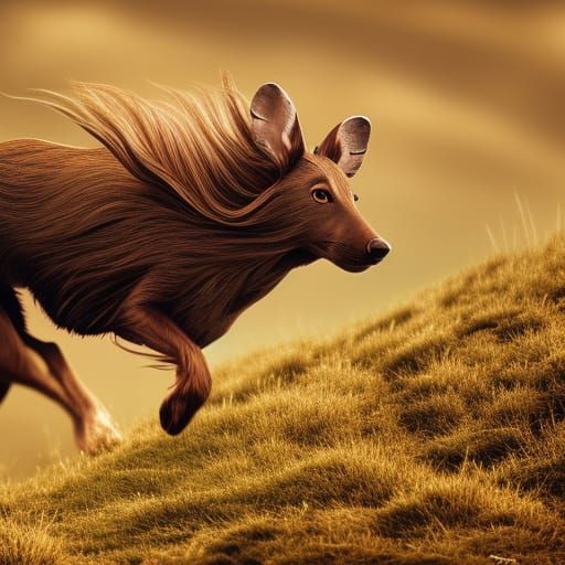 Three-Legged Mammal Runs Across Scottish Hill