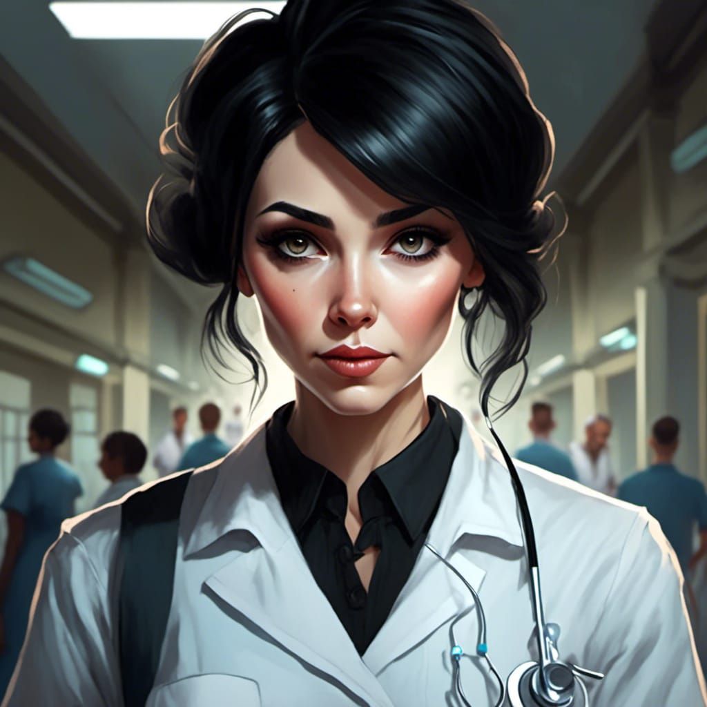 Gracious Nurse Portrait in Lori Earley Style