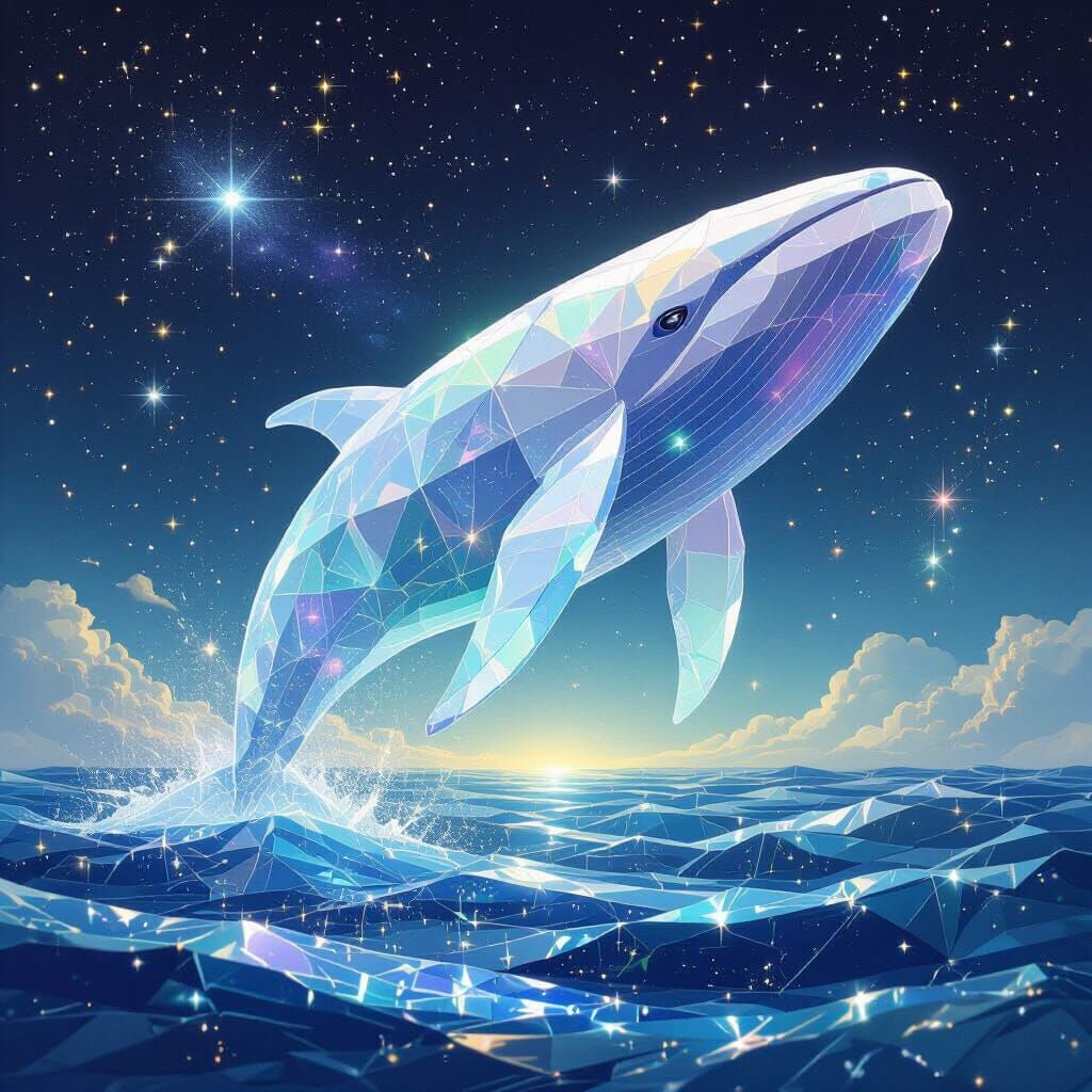Crystalline Whale Breaching in Cosmic Starlight Sea