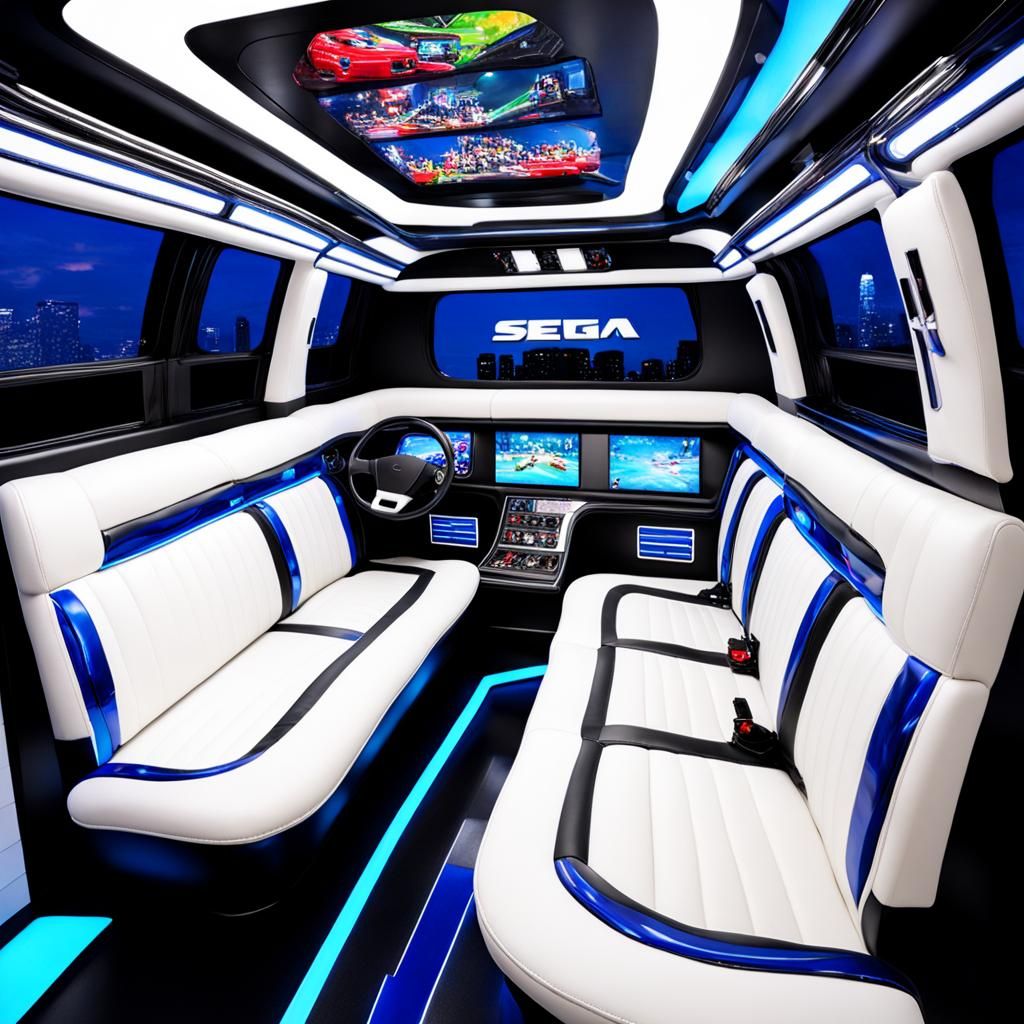 Sega Themed Limousine Interior Design