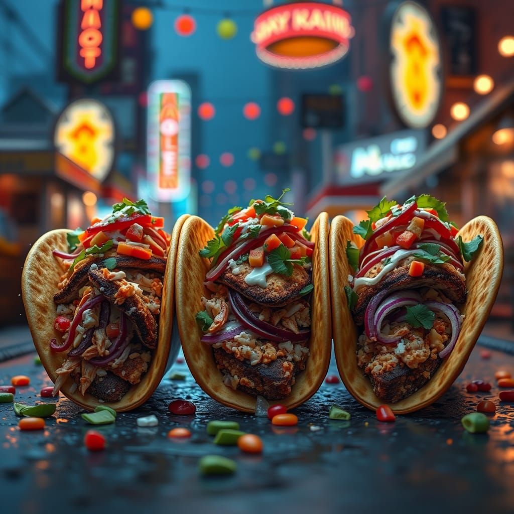 Delicious American Street Tacos with Toppings
