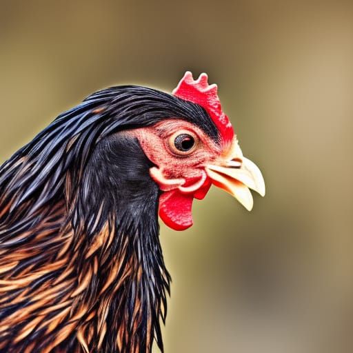 Chicken Eating Snack in Professional Photography Style