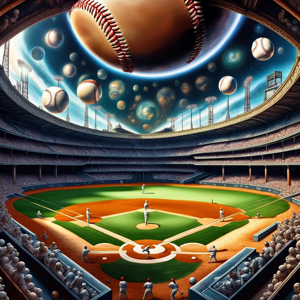 Intergalactic Cosmic Baseball Game with Alien Players