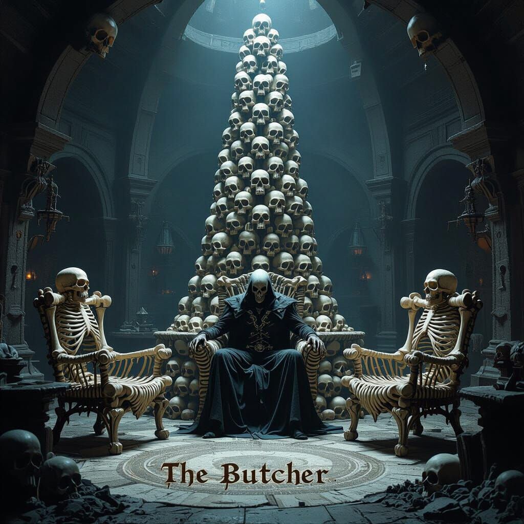 Gothic Villain's Lair of Bones and Skulls