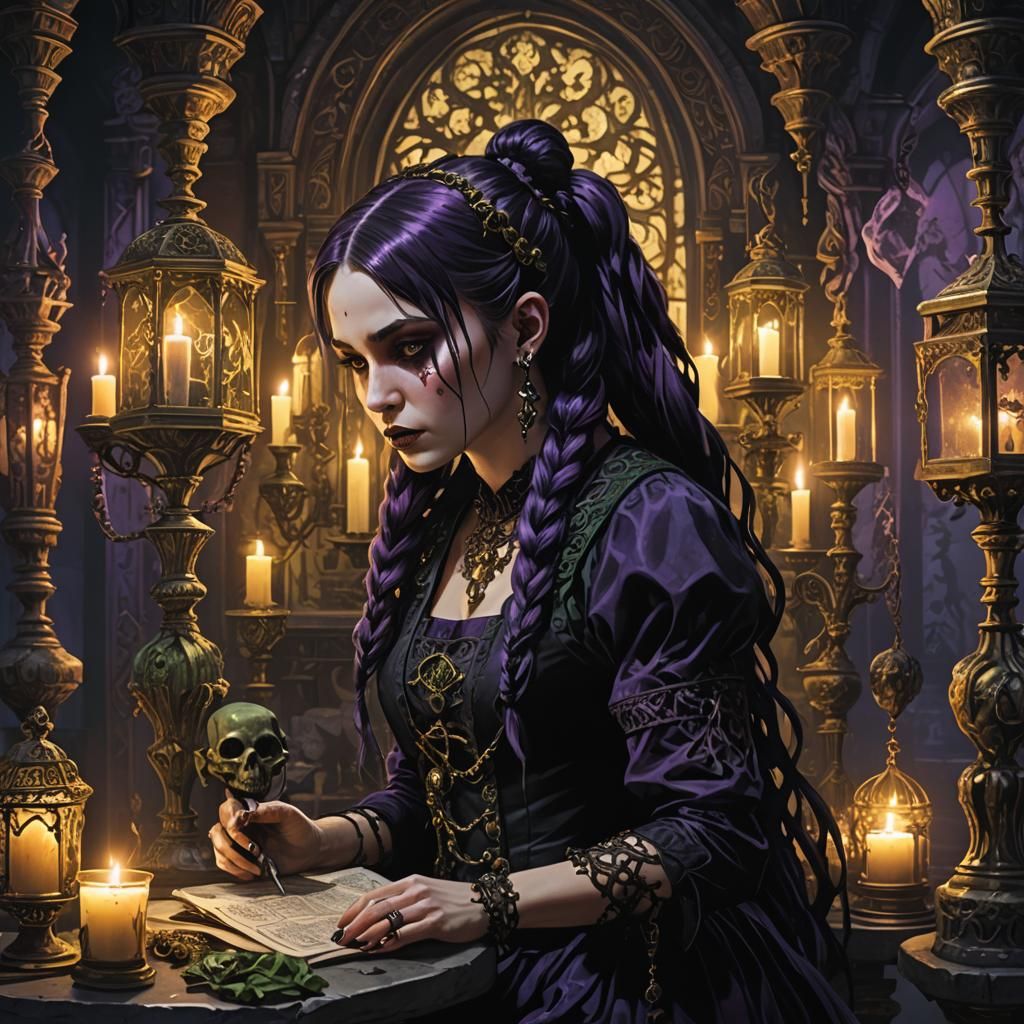 Goth Girl in Mortuary: Fantasy Concept Art