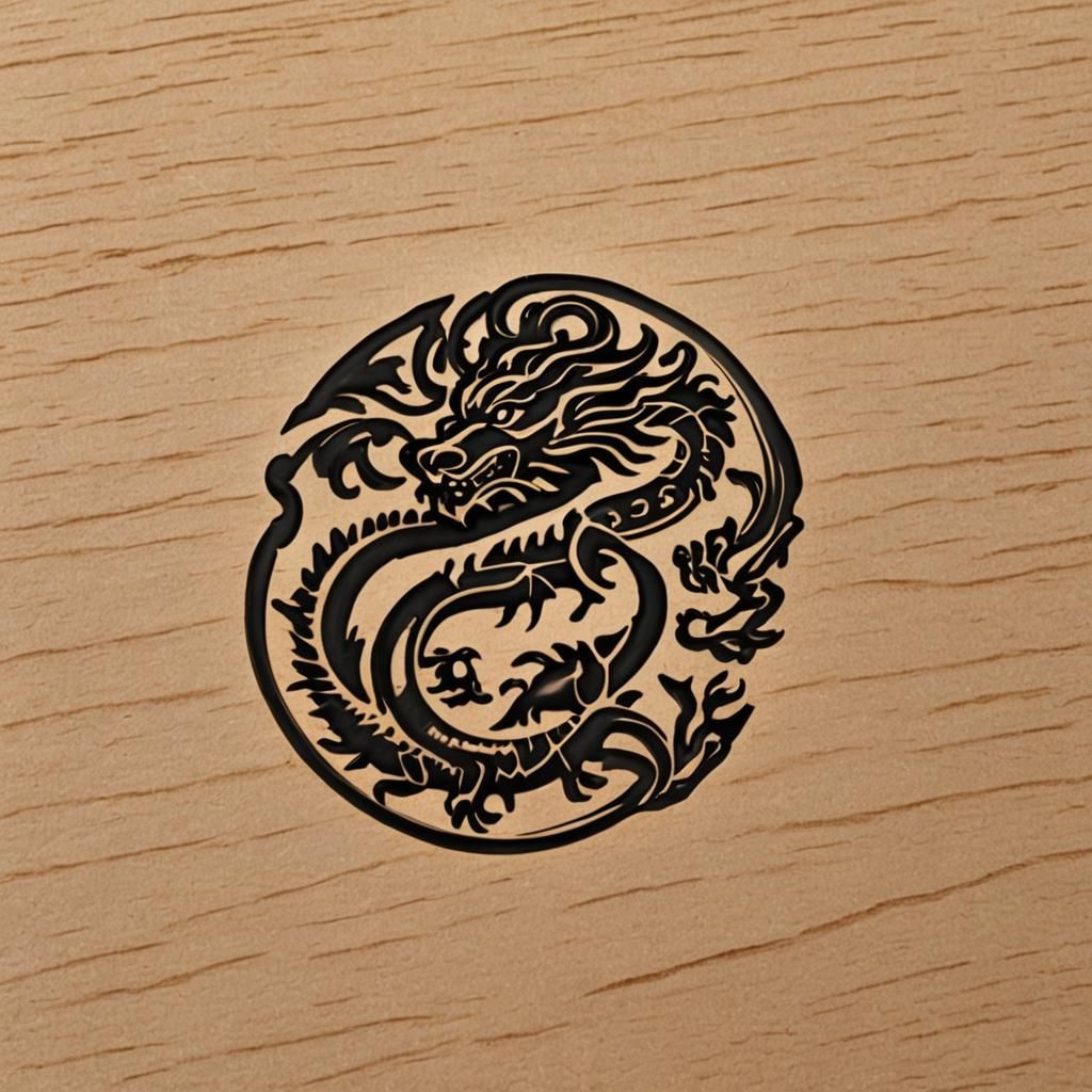 Dragon and Cancer Astrological Branding Iron Logo