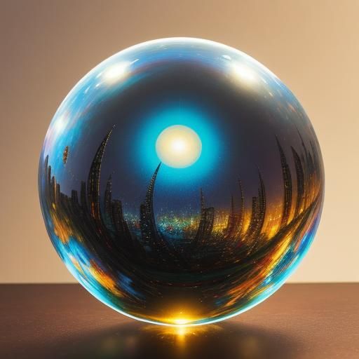 Surreal Hand Holding Symphony in Glass Sphere