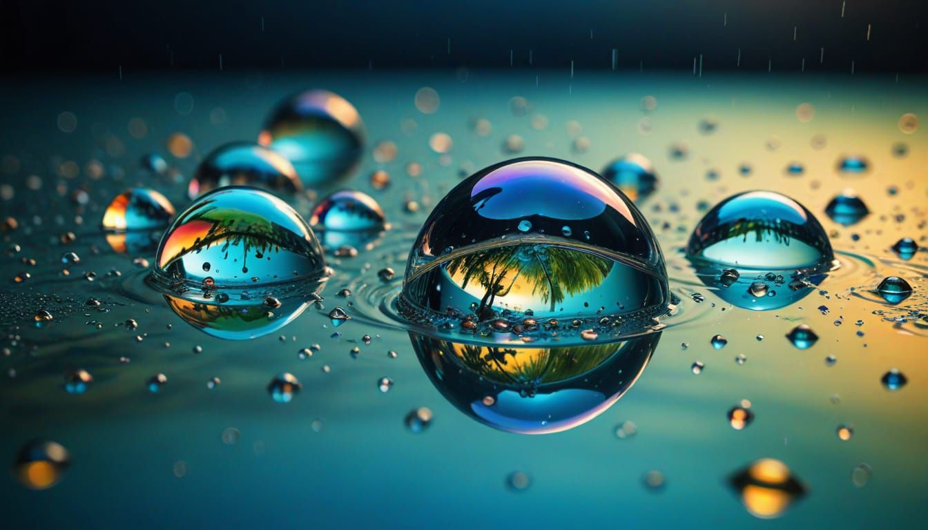 Macro Photography of Miniature Worlds in Teardrops