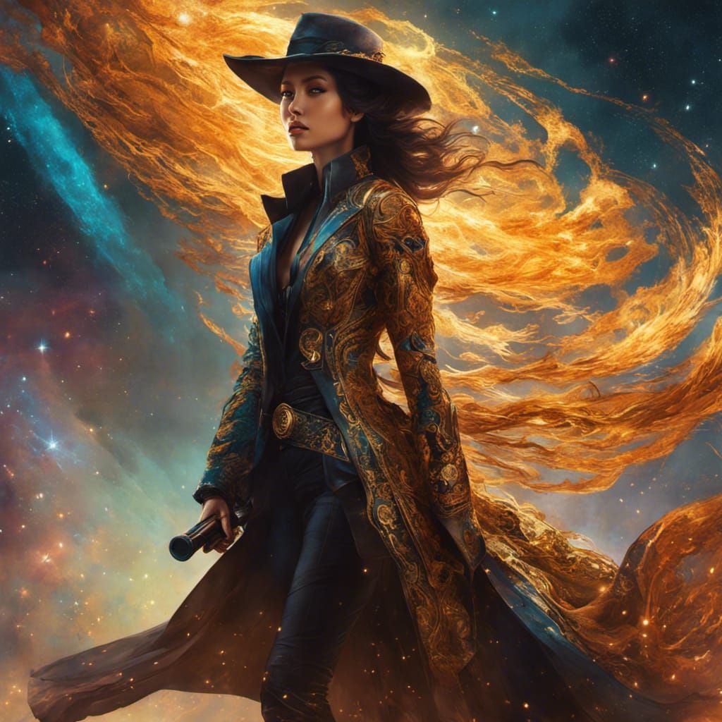 Cosmic Gunslinger in a Romantic Fantasy Shootout