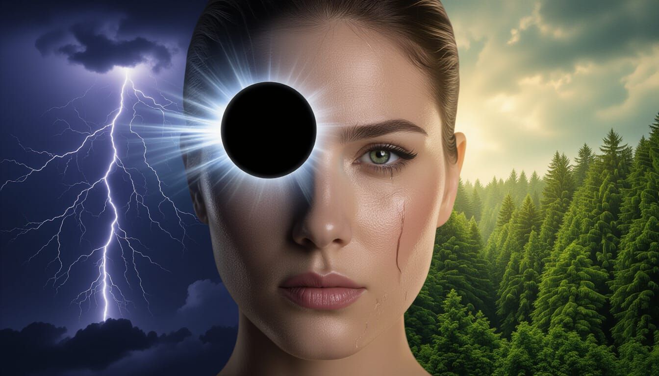 Dramatic Eclipse Face: Duality of Emotion, Cinematic Film St...