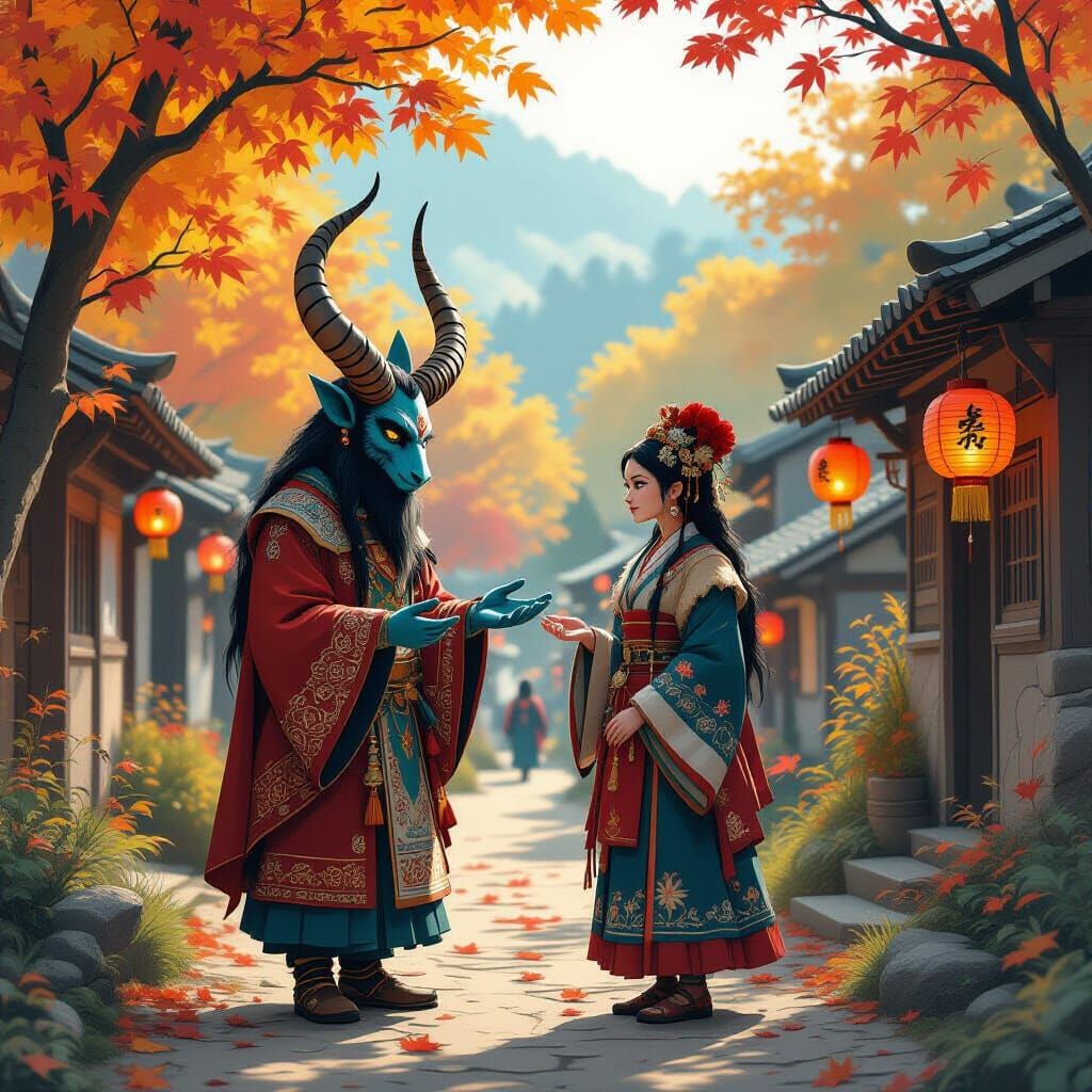 Harvest Festival: A Horned Spirit's Visit