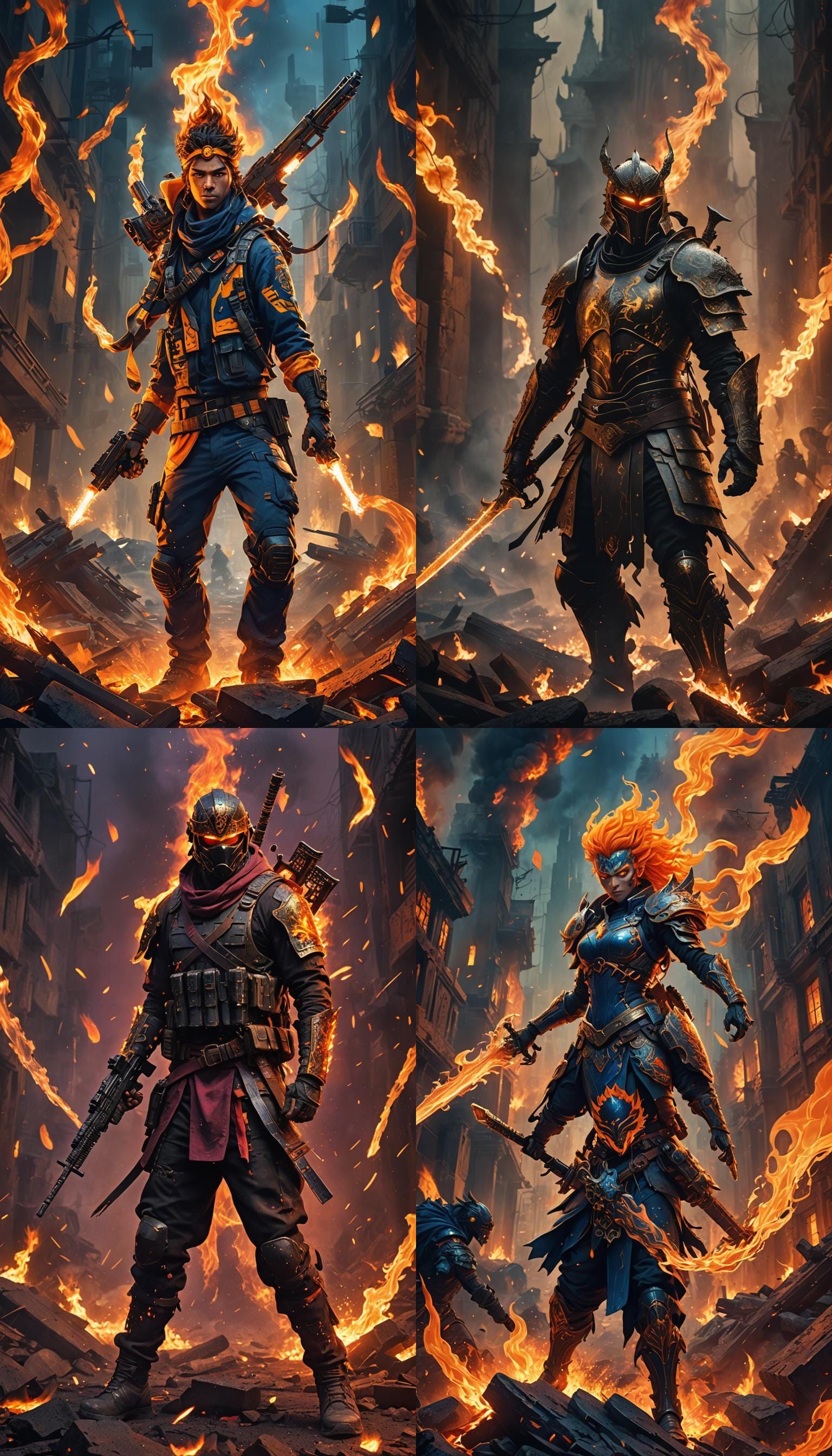 Dynamic 'Free Fire' Wallpaper in Matte Painting Style