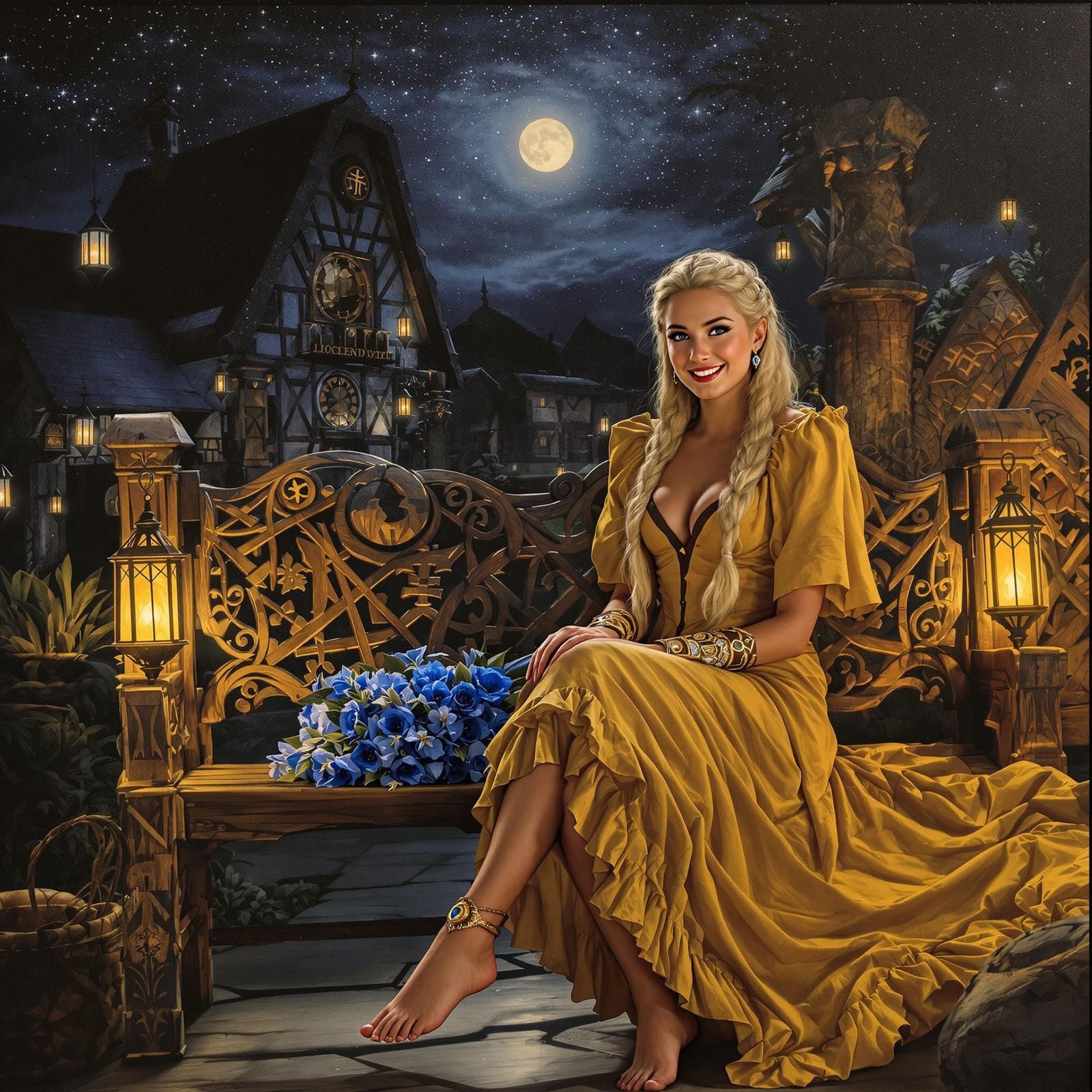 Lofn, Norse Goddess of Love, in Old Norse Village