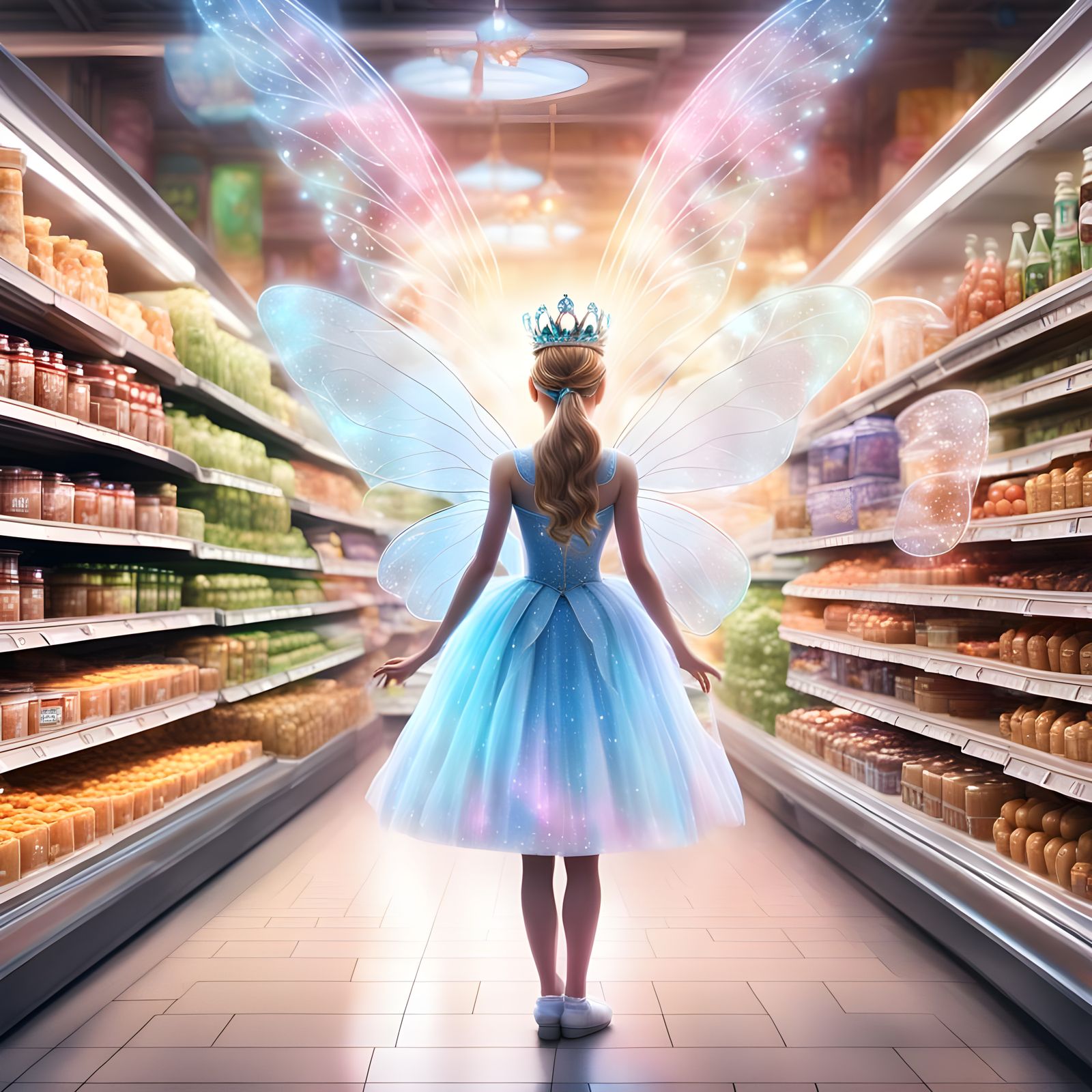 Fairy Princess Emerges in Grocery Store Scene