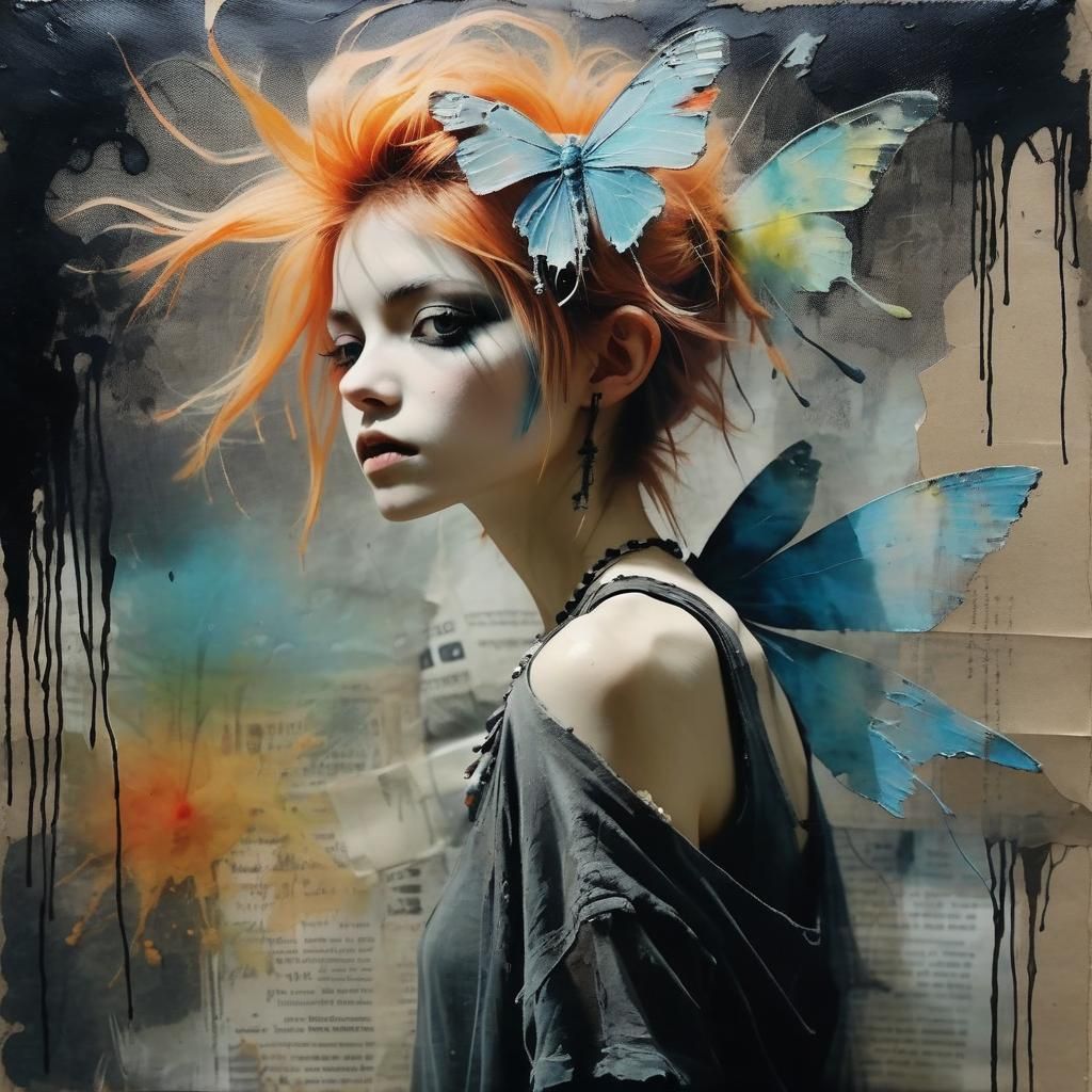 Magical Misty Valley Night in Mixed Media Style