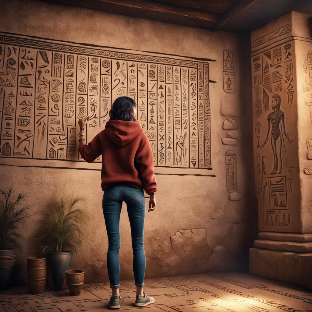 Egyptian Hieroglyph Tattoo in Detailed Matte Painting
