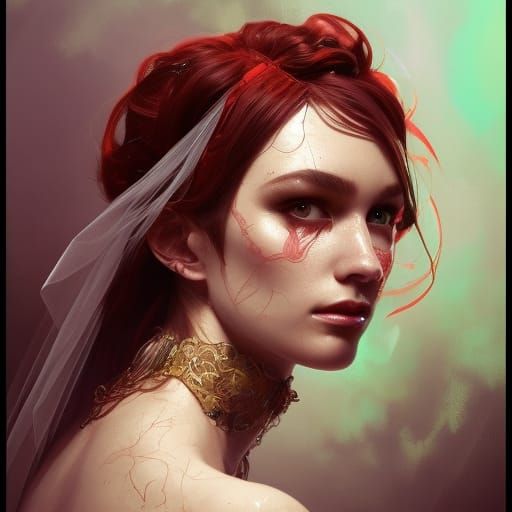 Scorpio Bride Portrait in Hyperdetailed Style