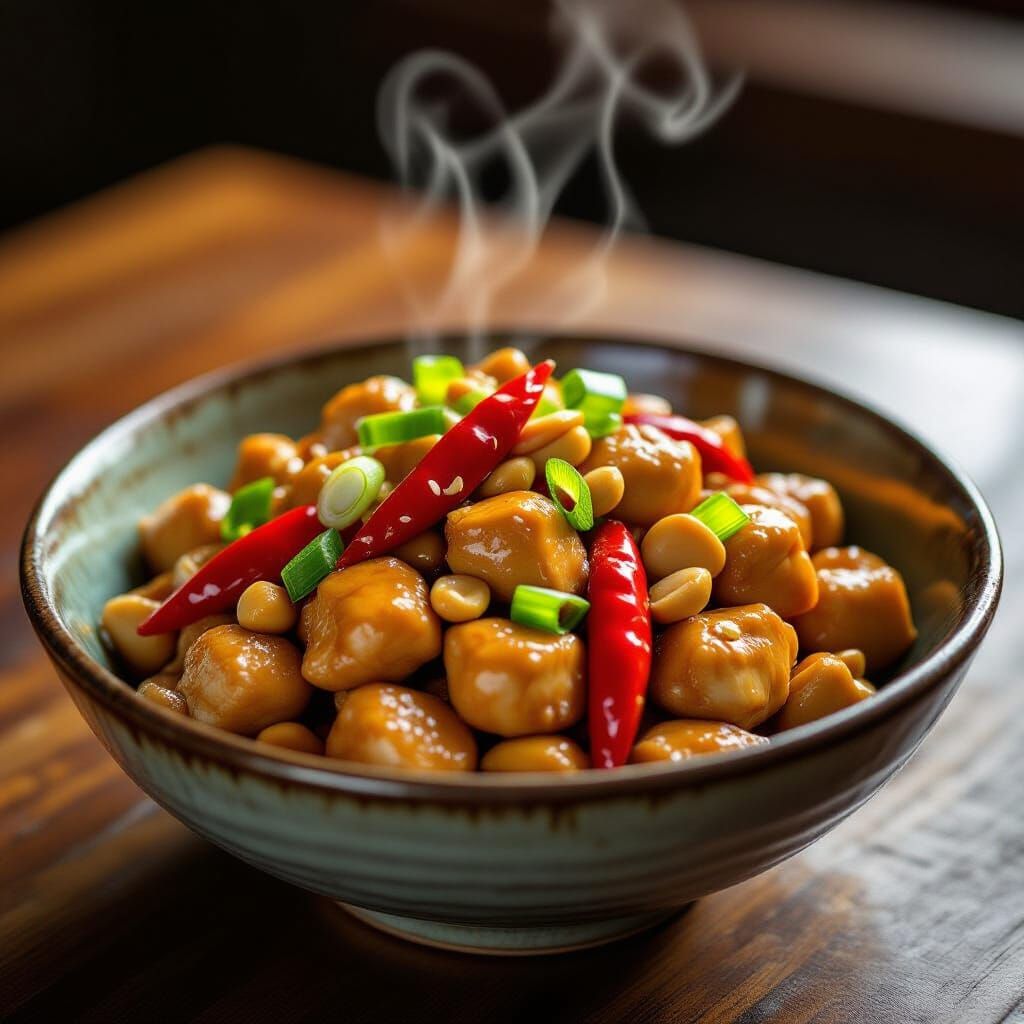 Delicious Kung Pao Chicken Dish in Photorealistic Style