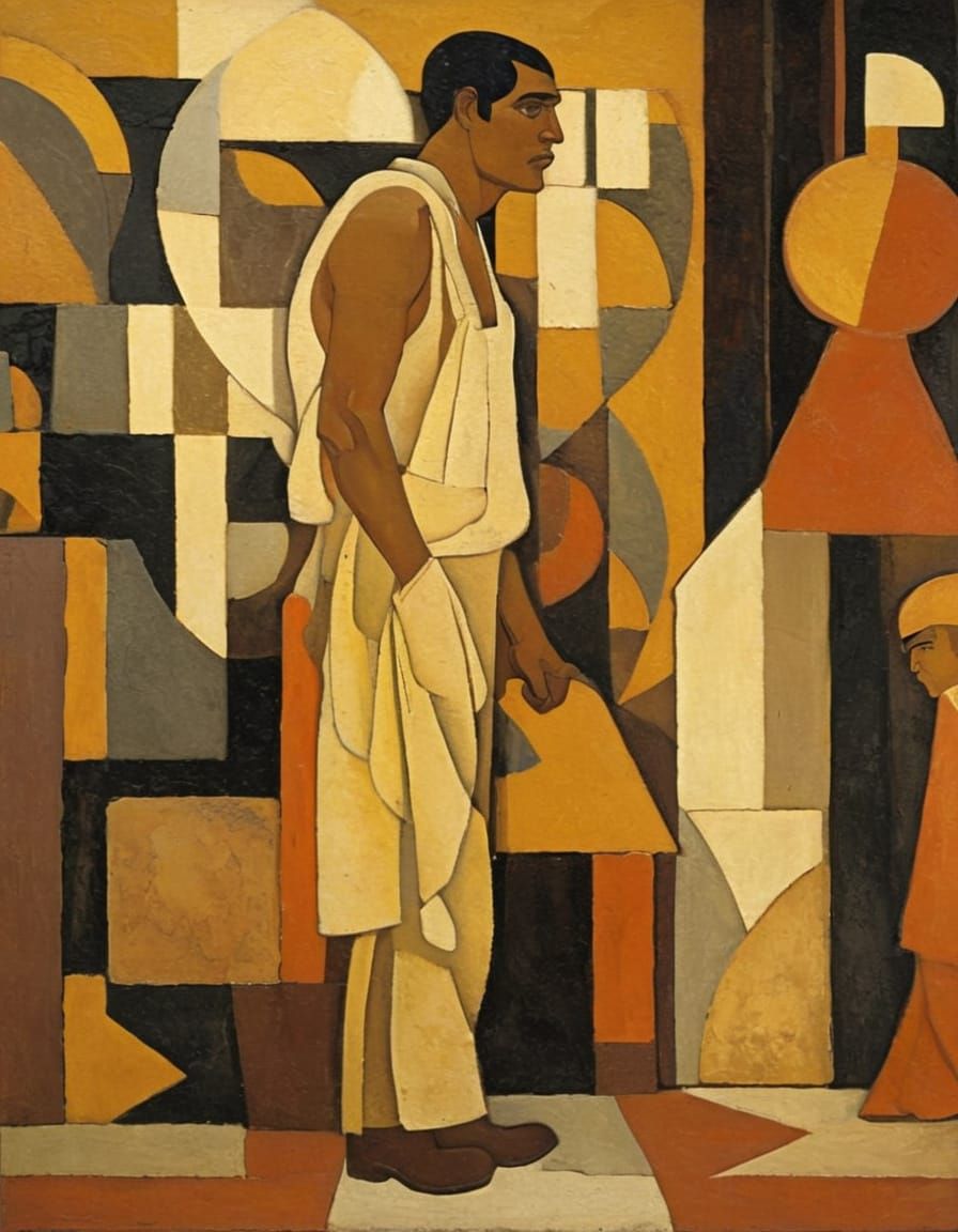 Cubist Social Realism: Worker in Factory