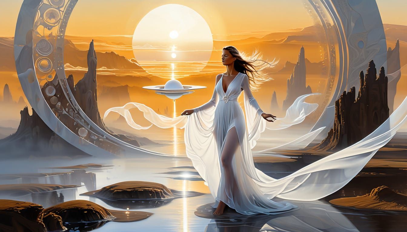 Sailing the Mystical Dawn on Windswept Skies