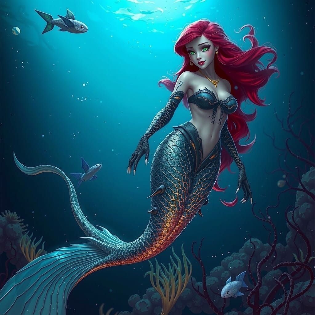 Gothic Aquatic Hybrid: Dark Fantasy Concept