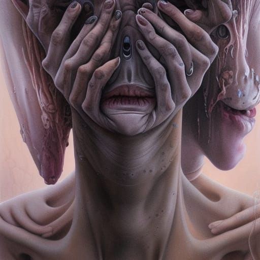 Grief and Horror: A Biopunk Oil Painting