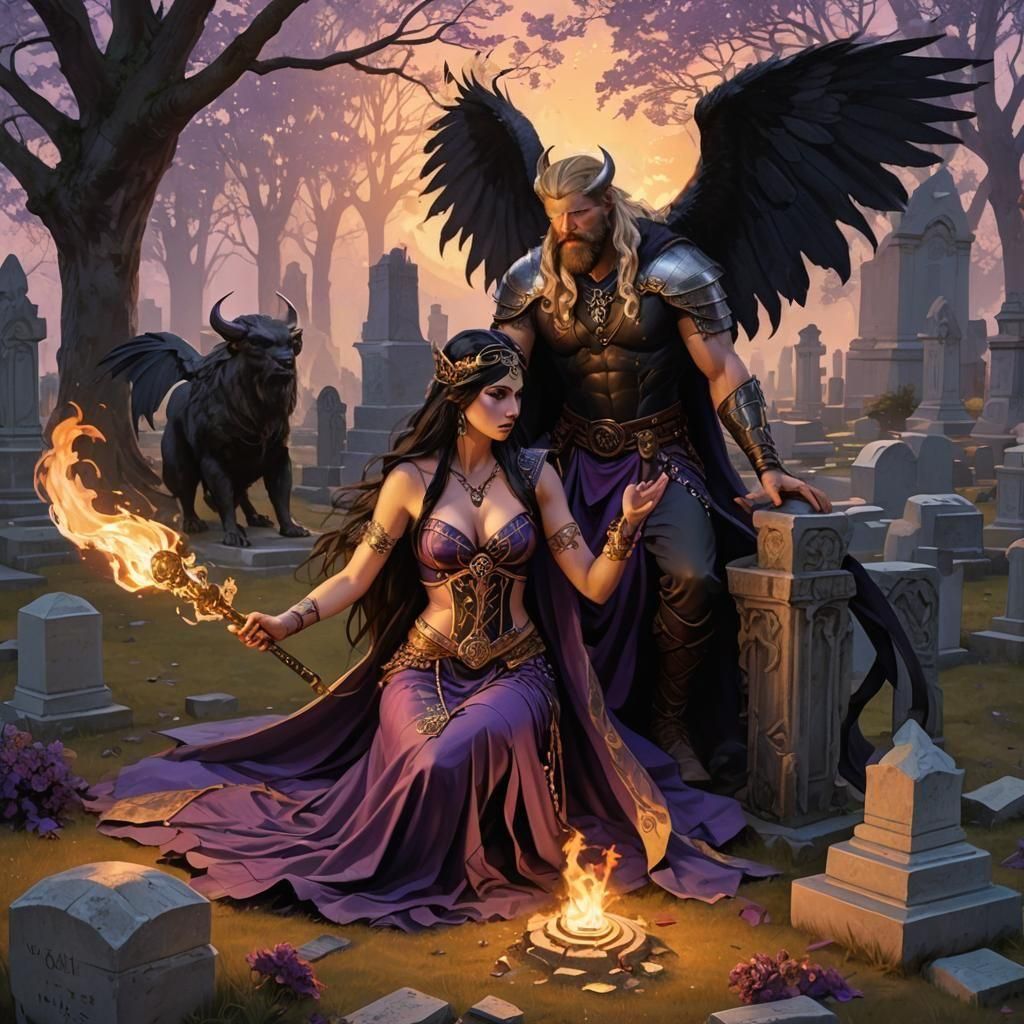 Vampire and Viking: Dark Fantasy Art Nouveau