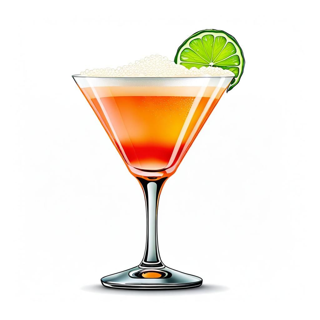 Cosmopolitan Cocktail: Simple Line Art Clipart
