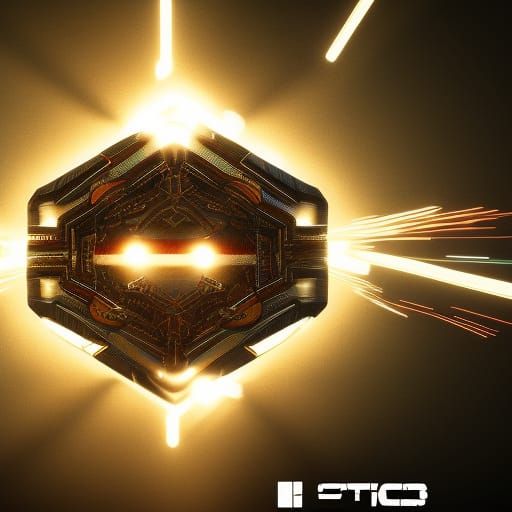 Intricate Electric Symbol Figure in 3D Cinematic Style