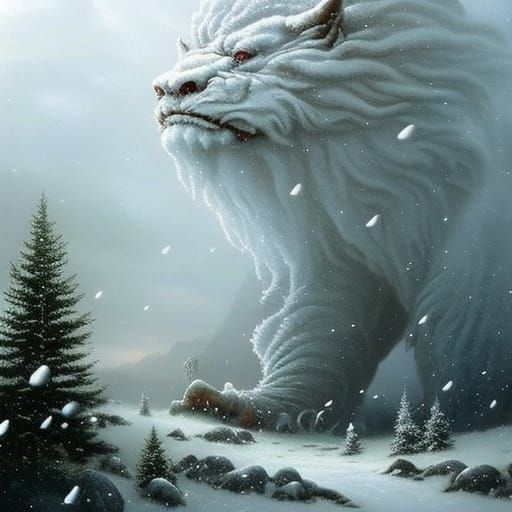Giant Nordic Troll in Eternal Winter: Ethereal Fantasy