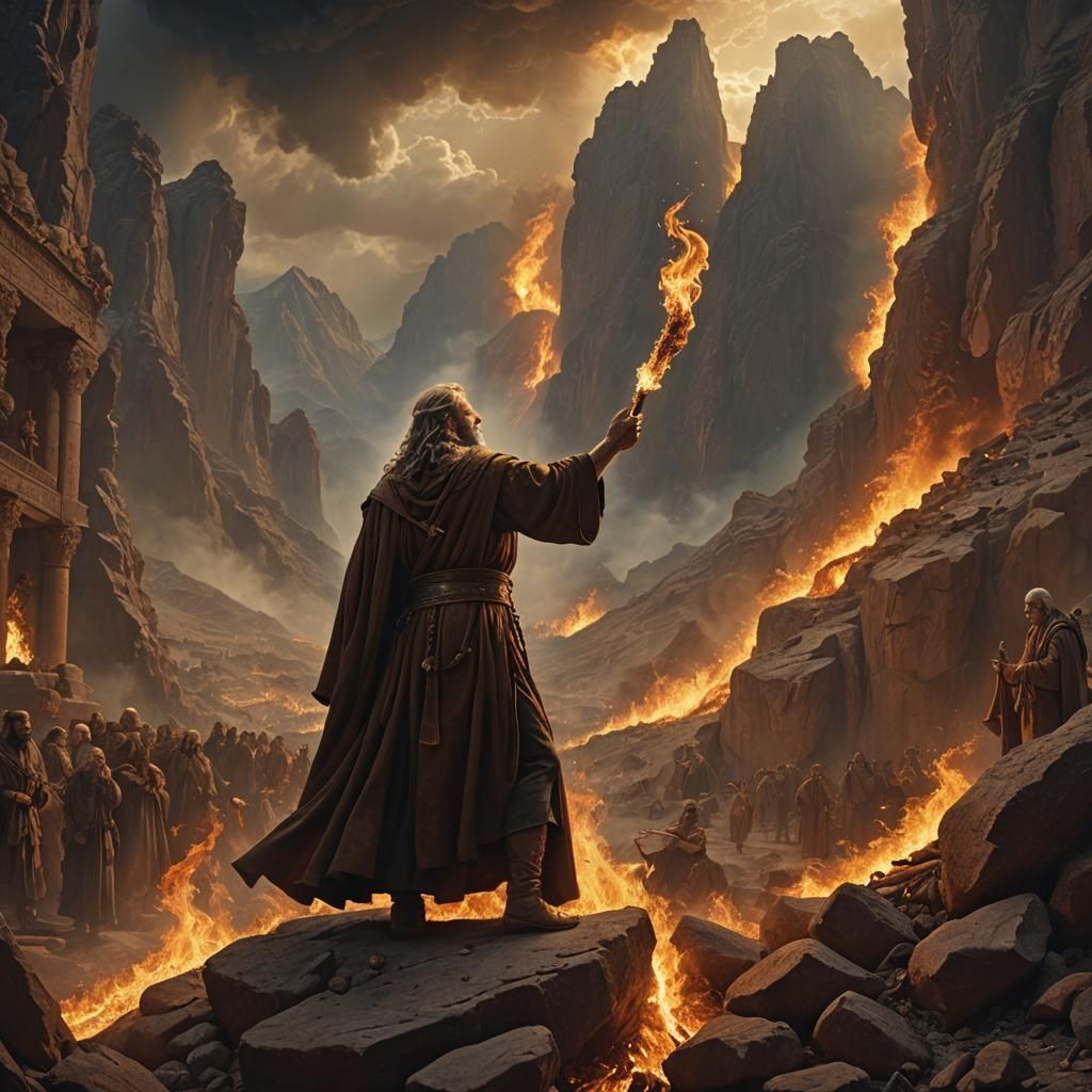 Elijah Calls Fire on Ba'al: Digital Matte Painting
