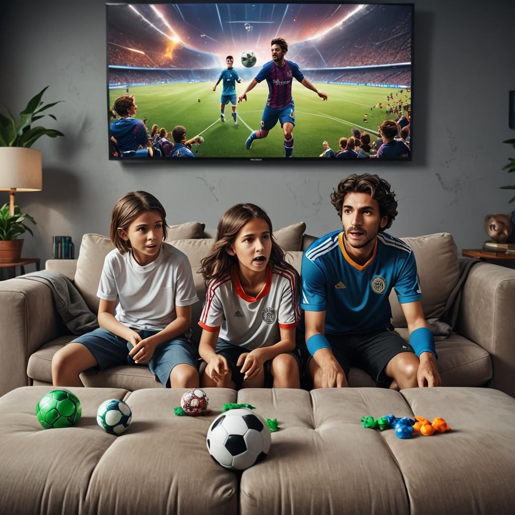 Family Game Night: Hyperrealistic Video Game Scene