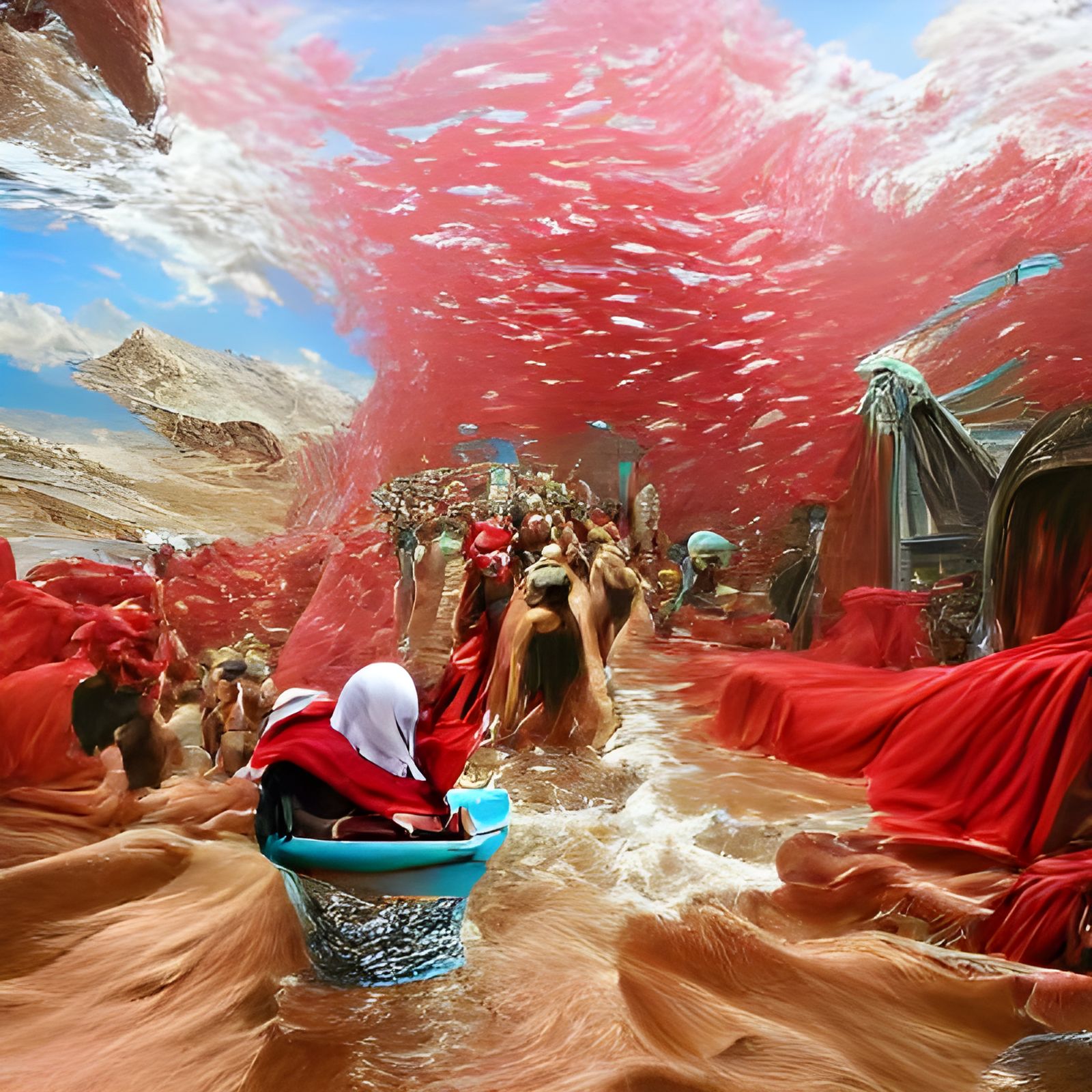 Moses Parting the Red Sea: Hyperrealistic Fantasy